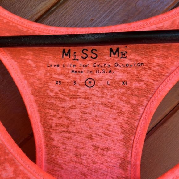 Miss Me neon paper thin tank top - Picture 2 of 5